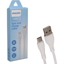 Epilons DLC4001AW/70 Usb-A To Type-C 3A 1 Metre Beyaz Hızlı Şarj ve Veri Kablosu