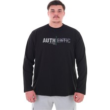 Maruf Shop Erkek 115-155 Kilo Arası Için Uygun Uzun Kol Bisiklet Yaka Mevsimlik Baskılı Ince Sweatshirt