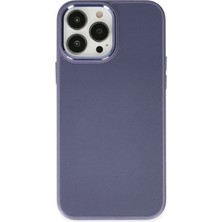 Mey İthalat Mey Ithalat®  iPhone 13 Pro Kılıf Asya Deri Silikon - Mor