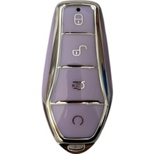 Autohan Keys Anahtar Kılıfı Byd Atto 3 Seal U Için, Premium Lila-Gümüş Kaplama, Koruyucu