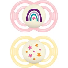 Mam Perfect Night Emzik 16+ Ay – 2’li(Pembe, Gece Parlayan, Patentli Ince Silikon Uç, Bpa’sız)