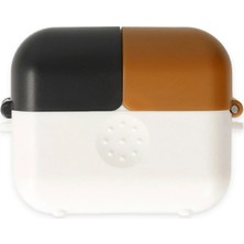 Mey İthalat Mey Ithalat®  Airpods 3 (3.nesil) Basmalı Kılıf - Beyaz-Siyah-Kahverengi