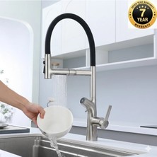 OEM Mutfak Evye Bataryası Bas Çek Su Arıtma Çıkışlı 3 Fonksiyon Esnek Spiralli 7 Yıl Garantili Ithal