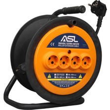 SHC4200 Asl ASL-1035 35 Metre 3x1.5mm 4'lü Prizli Makaralı Uzatma Kablosu