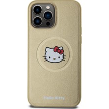 Hello Kitty Apple iPhone 15 Pro Max Uyumlu Kılıf Orjinal Lisanslı M-safe Şarj Özellikli Kitty Head Deri Kapak