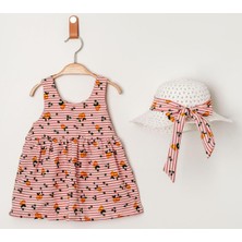 Chicsy Baby Tatlı Limon Desenli Şapkalı Fiyonklu Kız Bebek Elbisesi