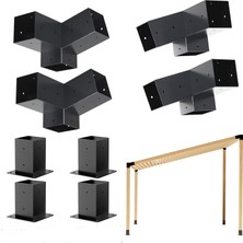 Pergola Çardak Sundurma Garaj Kışbahçesi Icin Metal 90X90X2.5MM _8 Parca Montaj Setiçatı Kısmı 1o Derece Acılı Sundurma Çardak Garaj Için Pratik Sistemler