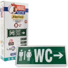 Zemira Horoz Robson 3W 160 Lümen Şarjlı Wc Sağ Tuvalet Yön Levhası (2'li Paket)