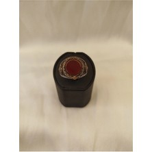 Lumiera Silver 925 Ayar Gümüş Bordo Taşlı Erkek Yüzük – El Işçiliği/ Ölçü No: 25