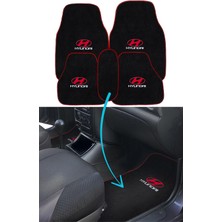 Ulus Tekstil Hyundai Accent ( 1996 - 2000 ) Yumurta Kasa Uyumlu 5 Parça Siyah Oto Halı Paspas Seti ‘’logolu’’