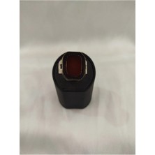 Lumiera Silver 925 Ayar Gümüş Bordo Taşlı Erkek Yüzük – El Işçiliği/ Ölçü No: 22