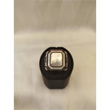 Generic 925 Ayar Gümüş Beyaz Taşlı Erkek Yüzük – El Işçiliği/ Ölçü No: 22