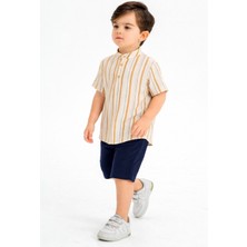 Chicsy Baby Tarz Gömlekli  Belden Ayarlanabilir Kısa Kollu Şortlu 2\'li Takım Çocuk ve Bebek Giyim Özel Gün Bayra