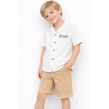 Chicsy Baby Tarz Gömlekli  Belden Ayarlanabilir Kısa Kollu Şortlu 2\'li Takım Çocuk ve Bebek Giyim Özel Gün Bayra