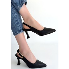 Mç Plus Hies Siyah Cilt Topuklu Ayakkabı