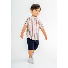 Chicsy Baby Tarz Gömlekli  Belden Ayarlanabilir Kısa Kollu Şortlu 2\'li Takım Çocuk ve Bebek Giyim Özel Gün Bayra