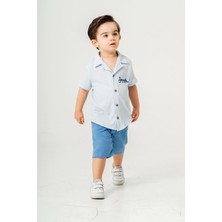 Chicsy Baby Tarz Gömlekli  Belden Ayarlanabilir Kısa Kollu Şortlu 2\'li Takım Çocuk ve Bebek Giyim Özel Gün Bayra