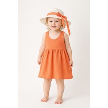 Chicsy Baby Tatlı Fitilli Şapkalı Fiyonklu Kız Bebek Elbisesi