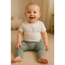 Chicsy Baby Unisex Bebek Düz Renkli Organik Kumaş Tayt Ilkbahar Yazlık 3-12 Ay