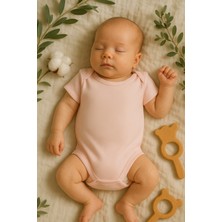 Chicsy Baby Unisex Bebek Organik Pamuklu Çıtçıtlı Kısa Kollu Zıbın Body 0-12 Ay