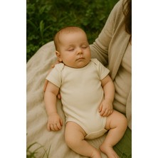 Chicsy Baby Unisex Bebek Organik Pamuklu Çıtçıtlı Kısa Kollu Zıbın Body 0-12 Ay