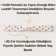 Chicsy Baby Kız Bebek Kiraz Desenli Fiyonklu Esnek Saç Bandı