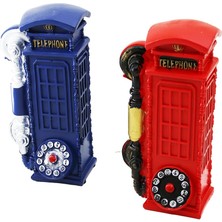 Ankaverse Telefon Kulübesi Vintage Dekoratif Biblo - Kumbara Renkli 20X6X6CM Reçine (5286)