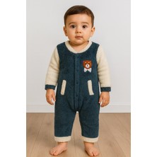 Chicsy Baby Kışlık Tatlı Ayıcık Cepli Welsoft Fermuarlı Kışlık Bebek Tulum