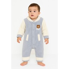 Chicsy Baby Kışlık Tatlı Ayıcık Cepli Welsoft Fermuarlı Kışlık Bebek Tulum