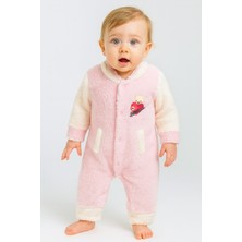 Chicsy Baby Kışlık Tatlı Welsoft Kalpli Nakışlı Kolay Giyimli Kapüşonsuz Bebek Tulum