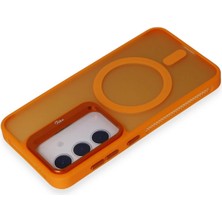 Azrlya Joko Samsung Galaxy S24 Flet Lens Magsafe Kapak - Turuncu
