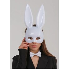 ForWhat Büro Ev Ofis Etkinlik Gösteri Tavşan Kostüm Maskesi Için 35X16CM Beyaz Uzun Kulaklı Maske
