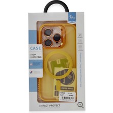 Azrlya Joko iPhone 14 Pro Max Kılıf Flet Lens Magsafe Kapak - Turuncu