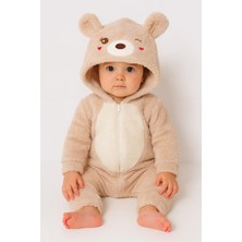 Chicsy Baby Kışlık Tatlı Welsoft Fermuarlı Kapüşonlu Göğüs Detaylı Bebek Tulum