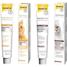 Gimcat Kedi Macunu Malt Soft Extra 100 G + Multivitamin 100 G Lezzetli Yaş Dostu