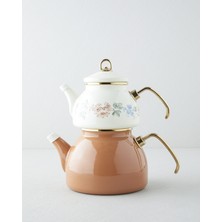 English Home Brisa Emaye Çaydanlık 1,1 Litre + 2,3 Litre Kahverengi