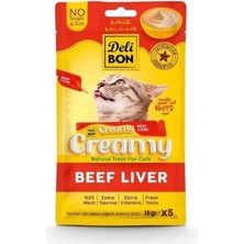 Delibon Creamy Dana Ciğerli Sıvı Kedi Ödül Maması 5X15 gr