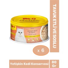 Delite Tavuk Etli ve Soslu Tahılsız Kedi Konservesi 80 gr x 6 Adet