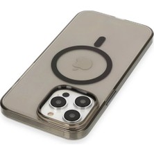  iPhone 13 Pro Max Kılıf Tron Şeffaf Magsafe Kapak - Siyah Nemere
