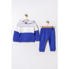 Chicsy Baby Bebek Mevsimlik 2’li Takım Kapüşonlu Kabartma Yazılı Sweatshirt ve Eşofman Altı