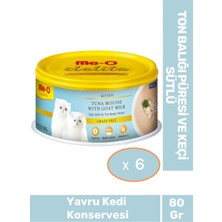 Delite Kitten Ton Balığı Püresi ve Keçi Sütlü Tahılsız Yavru Kedi Konservesi 80 gr x 6 Adet
