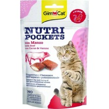 Gimcat Nutrıpockets Manzo Biftekli Malt Kedi Ödülü 60GR 3'lü Paket
