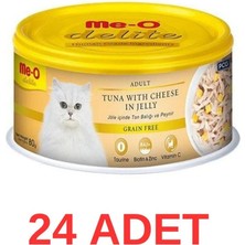 Delite Ton Balıklı ve Peynirli Tahılsız Yetişkin Kedi Konservesi 80 gr 24 Adet