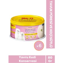 Delite Kitten Tavuk Püresi ve Keçi Sütlü Tahılsız Yavru Kedi Konservesi 80 gr x 6 Adet