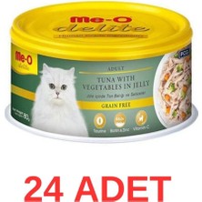 Delite Ton Balıklı ve Sebzeli Tahılsız Yetişkin Kedi Konservesi 80 gr 24 Adet