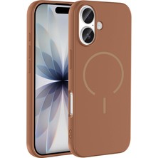 Rengareng iPhone 17 Kılıf M-Safe Şarj Özellikli Zore Meta Kapak - Kahverengi