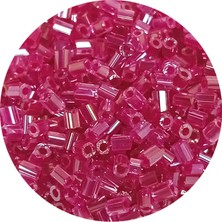 Marsilyan Kesme Cam Boncuk 2mm - 20 Gram - Şeffaf Koyu Pembe -BNC346