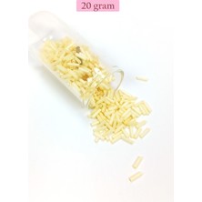Marsilyan Uzun Boru Kesme Boncuk Çap 2mm Uzunluk 10 mm - 20 Gram - Krem - BNC234