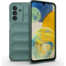 Rengareng Galaxy A26 Kılıf Esnek Tpu Oyuklu Arka Yüzey Tasarımlı Zore Etnik Silikon Kapak - Koyu Yeşil