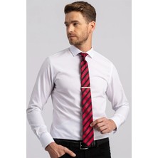 Tudors Slim Fit Pamuklu Kolay Ütü Erkek Beyaz Gömlek